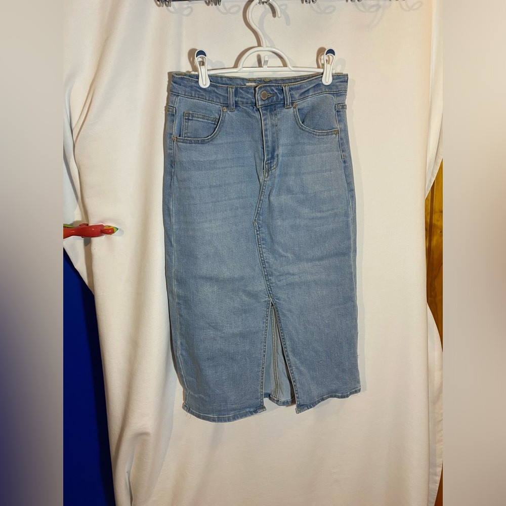Oat New York Denim Midi Skirt, Size 2 NWOT